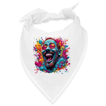 psychedelic / Goa / Hippie / Halluzination / Peace - Bandana - Weiß - Vorne