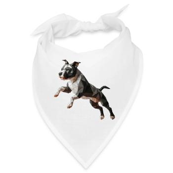 Hund Staffordshire Bullterrier Origami 3d - Bandana - Weiß - Vorne