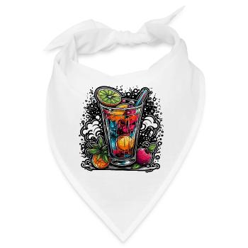 Cocktail / Bar / mixen / Drink / Exotisch / Club - Bandana - Weiß - Vorne