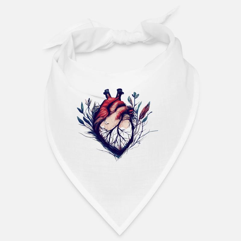Cœur de feuilles et vrilles Bandana