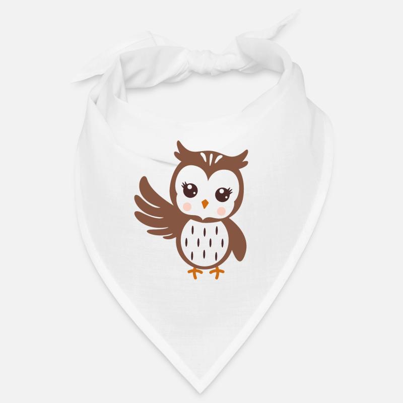 Eule - Bandana - Weiß