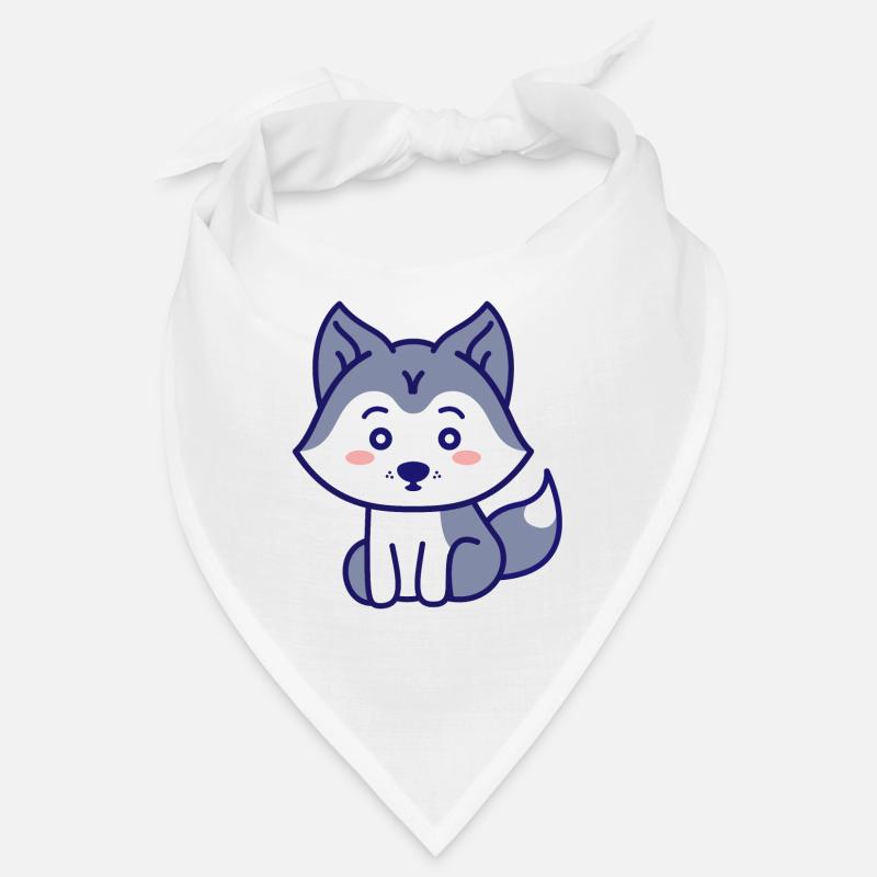 Wolf - Bandana - white