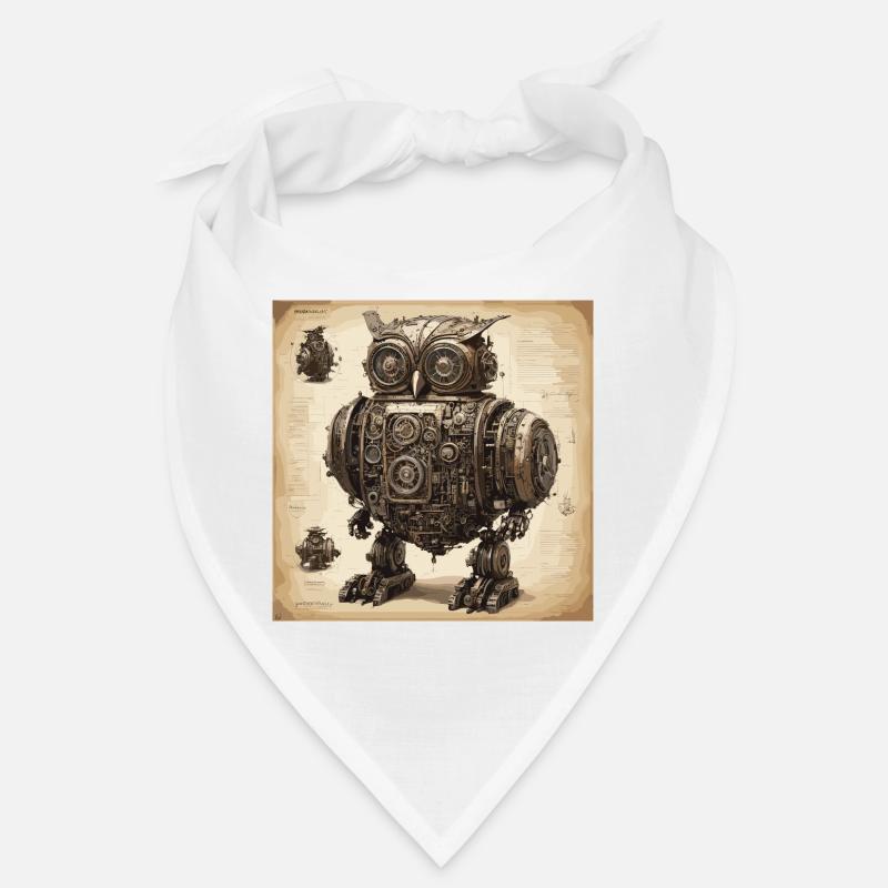 Bauplan / Sepia / Vintage / Retro / Eule Bandana