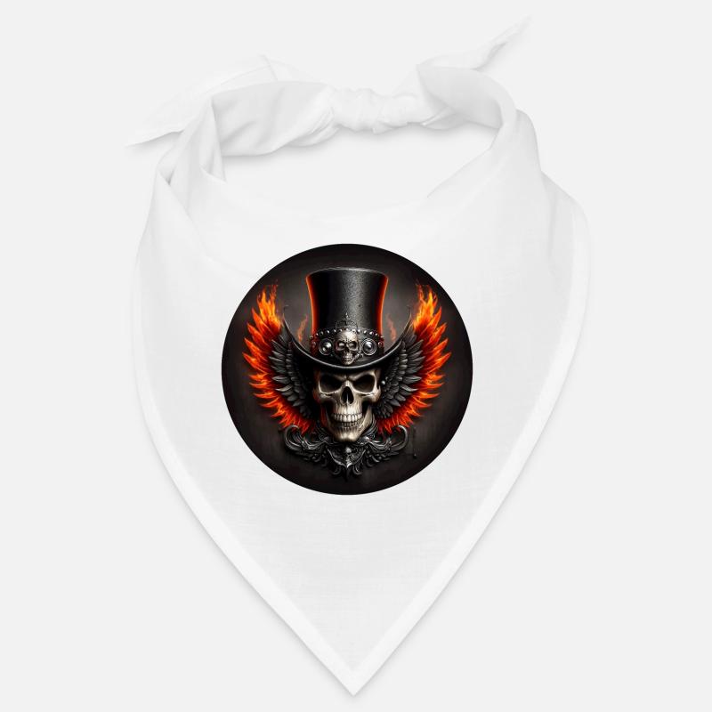 Skull with wings and fire Bandana
