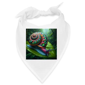 Mehrfarbige Schnecke - Bandana - Weiß - Vorne