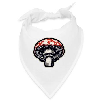 Pilz / Mushroom / Wiese / Wald / Goa / Psy - Bandana - Weiß - Vorne