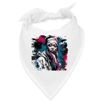 Rapperin / Hip Hop / Song / cool / Reime / Beat - Bandana - Weiß - Vorne
