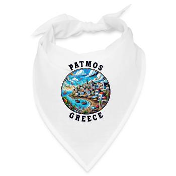 Patmos Griechenland Urlaub Ägäisches Meer Bucht - Bandana - Weiß - Vorne