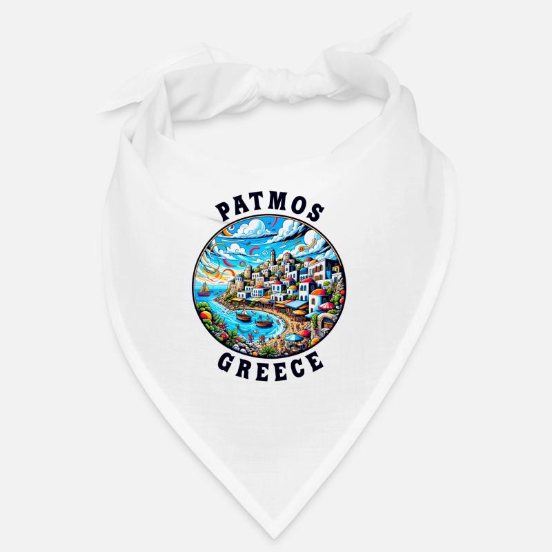 Vacances à Patmos, Grèce, baie de la mer Égée Bandana
