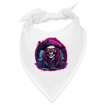 Pirat / Ahoi / Anker / Kapitän / Totenkopf / Rum - Bandana - Weiß - Vorne