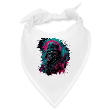 Pirat / Ahoi / Anker / Kapitän / Totenkopf / Rum - Bandana - Weiß - Vorne