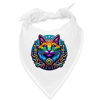 Mechanical Rainbow Cat - Bandana - Weiß - Vorne