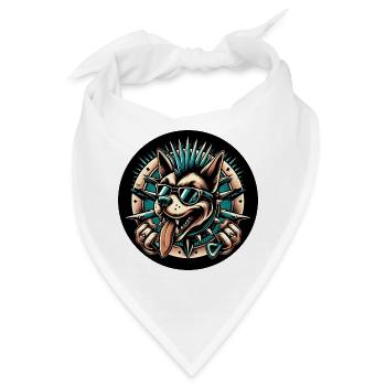 Punk Dog - Bandana - Weiß - Vorne