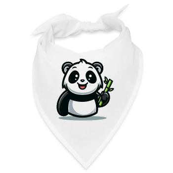 Panda-Snackzeit: Der Bambusfresser - Bandana - Weiß - Vorne