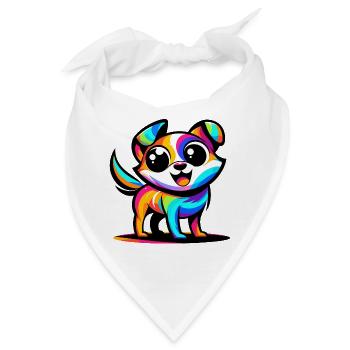 Ein lebendiger Hund im Cartoon-Stil - Bandana - Weiß - Vorne