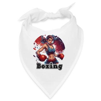 Boxerin / Sport / Kampf / Arena / Boxring / Fäuste - Bandana - Weiß - Vorne
