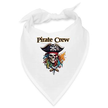 Pirat / Ahoi / Anker / Kapitän / Totenkopf / Rum - Bandana - Weiß - Vorne