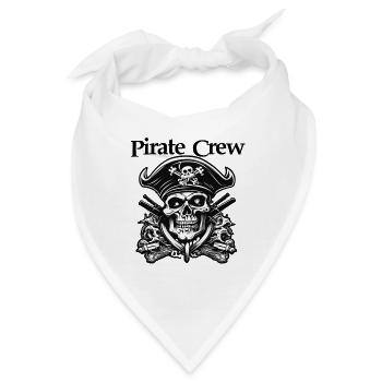 Pirat / Ahoi / Anker / Kapitän / Totenkopf / Rum - Bandana - Weiß - Vorne