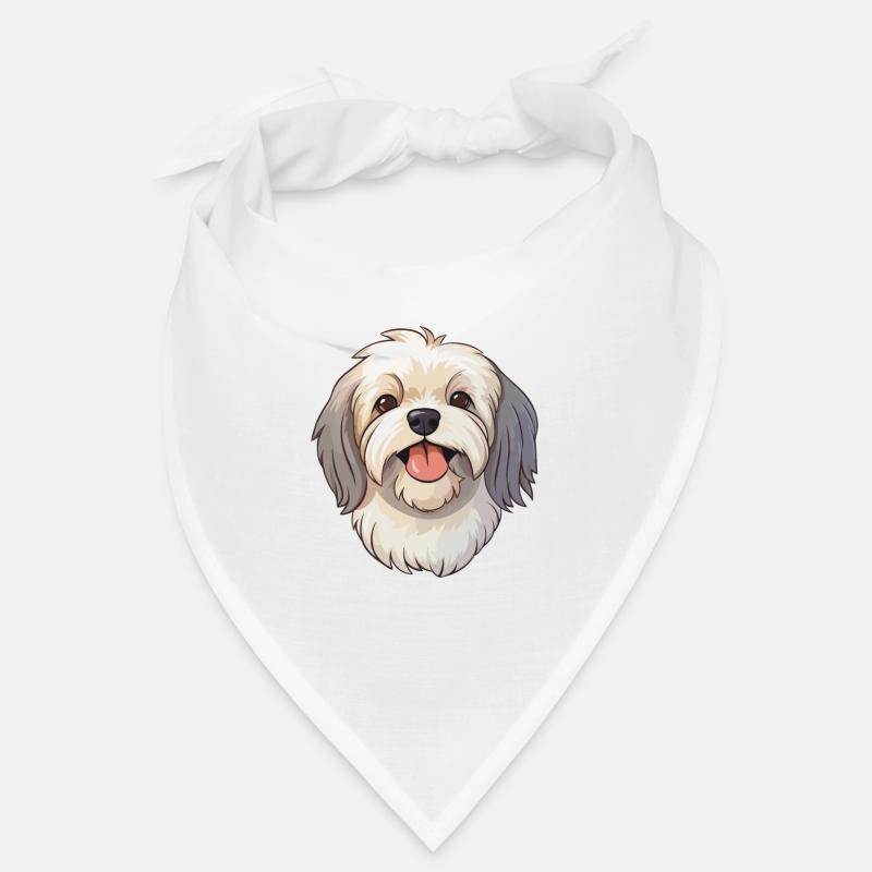 Lhassa Apso chien race aquarelle dessin animé kawaii cli Bandana