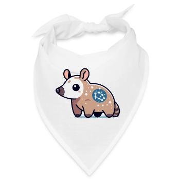 Sternflecken-Opossum: Kosmischer Sammler - Bandana - Weiß - Vorne