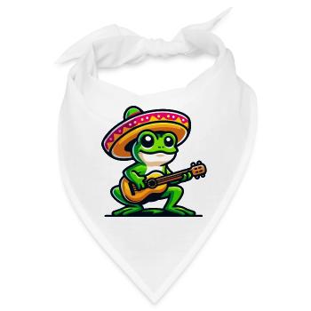 Sombrero-Serenade: Musikalisches Fest eines Frosches - Bandana - Weiß - Vorne