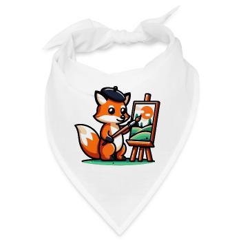 Palette Prowler: Der künstlerische Fuchs - Bandana - Weiß - Vorne