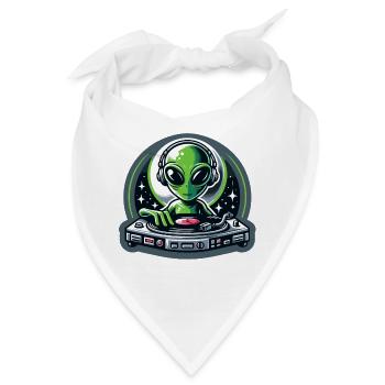 Galactic Grooves: Der außerirdische DJ - Bandana - Weiß - Vorne