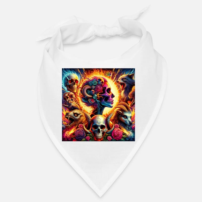 Lebendige Blumenschädel & Chlorole Bandana