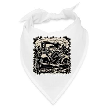 Auto / Fahrzeug / PKW / Mobil / Old Timer / fahren - Bandana - Weiß - Vorne