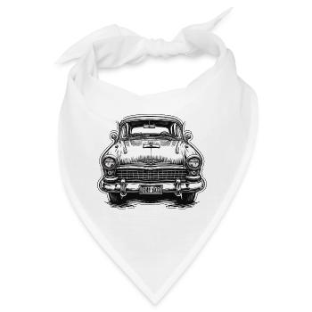 Auto / Fahrzeug / PKW / Mobil / Old Timer / fahren - Bandana - Weiß - Vorne