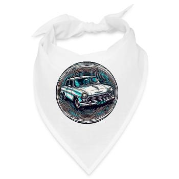 Auto / Fahrzeug / PKW / Mobil / Old Timer / fahren - Bandana - Weiß - Vorne