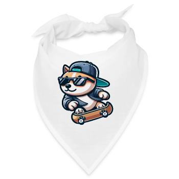 Corgi Boarder: Der Eislauf-Sidekick - Bandana - Weiß - Vorne
