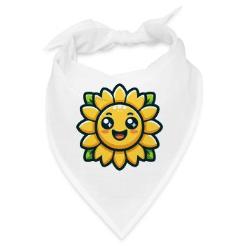 Sunny Blossom: Die strahlende Sonnenblume - Bandana - Weiß - Vorne