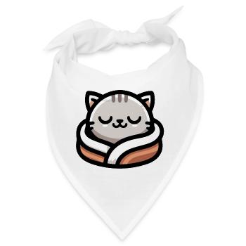 Schlummerpfoten: Der verträumte Tabby - Bandana - Weiß - Vorne