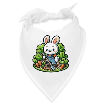 Erntetrichter: Der Gartenhase - Bandana - Weiß - Vorne