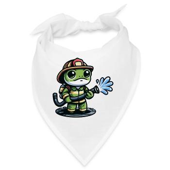 Feuerwehrmann Ribbit: Der tapfere Teichverteidiger - Bandana - Weiß - Vorne