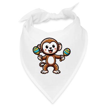 Maraca Monkey: Der musikalische Primat - Bandana - Weiß - Vorne
