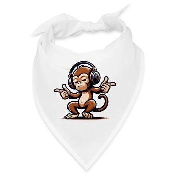 Der Mix Master Monkey - Bandana - Weiß - Vorne