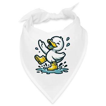Splashy Quacker: Die Pfützenhüpfende Ente - Bandana - Weiß - Vorne