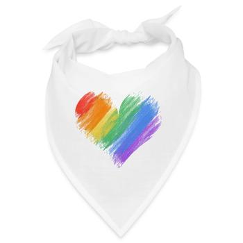 Regenbogenherz Pinselstrich - Bandana - Weiß - Vorne