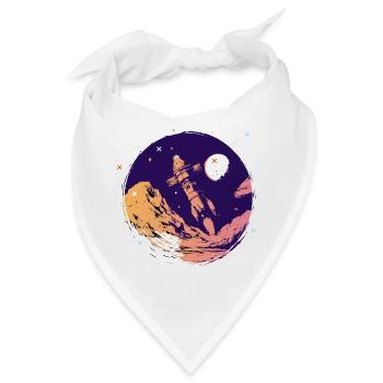 rakete weltall raumfahrt schulstart Go space nerd - Bandana - Weiß - Vorne