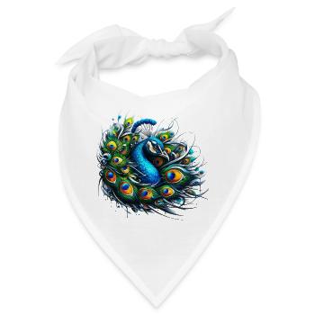 Pfau - Bandana - Weiß - Vorne