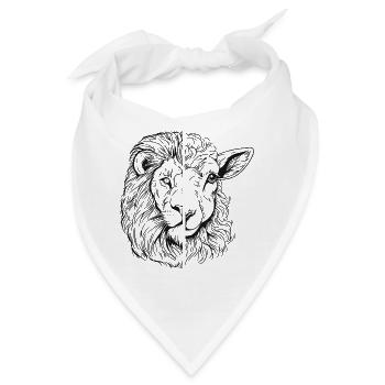 Löwe und Lamm - Bandana - Weiß - Vorne