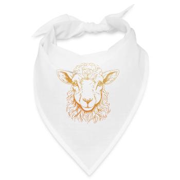 Lamm Portrait - Bandana - Weiß - Vorne