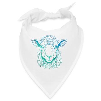 Lamm Portrait - Bandana - Weiß - Vorne