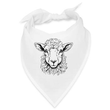 Lamm Portrait - Bandana - Weiß - Vorne