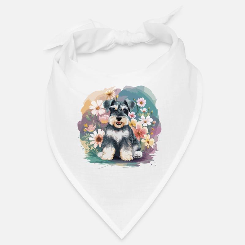 Schnauzer mit Blumen Bandana