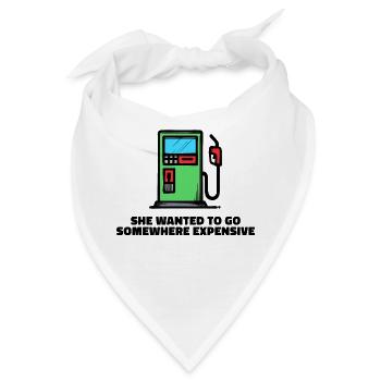 Tankstelle Tanken Statement Zapfsäule Energie - Bandana - Weiß - Vorne