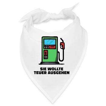 Tanken Tankstelle Benzin Statement Zapfsäule - Bandana - Weiß - Vorne