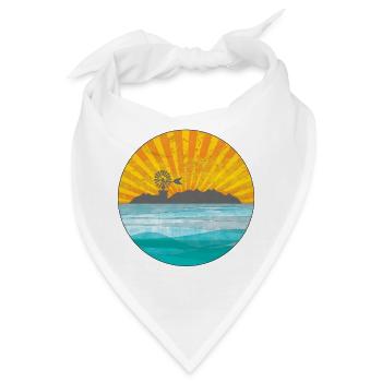 Sonnenuntergang über Küstenlandschaft - Bandana - Weiß - Vorne